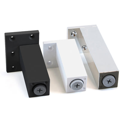 Emuca Lotto di 4 piedini per mobili Smartfeet, angolo, regolabile, 140-150mm, Plastica, Cromato