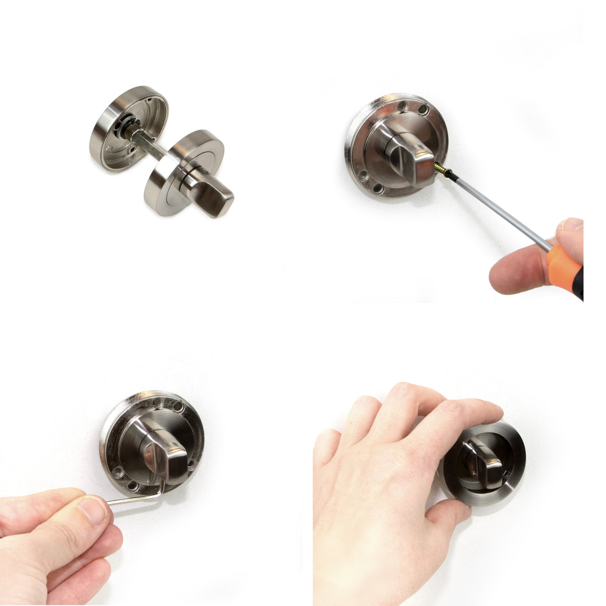Set di Nottolino su rosetta rotonda per porta interna.