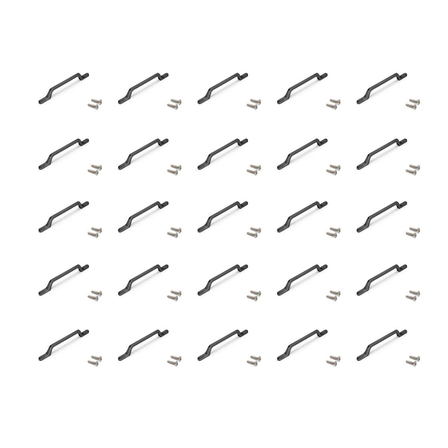 Emuca Lotto di 25 maniglie per mobili Osaka, L192mm, interasse 128mm, Alluminio, Grigio scuro