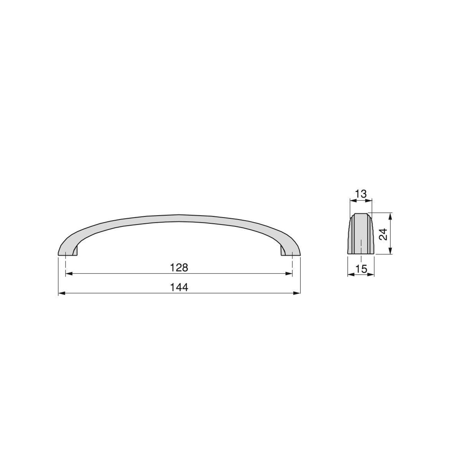 Emuca Lotto di 25 maniglie per mobili Mombasa, L144mm, interasse 128mm, Zama, Oro antico