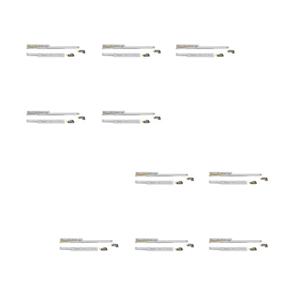 Emuca Lotto di 10 set di guide a scomparsa Silver, estrazione totale, con chiusura soft e aggancio, profondità 490 mm, Acciaio, Zincato bianco