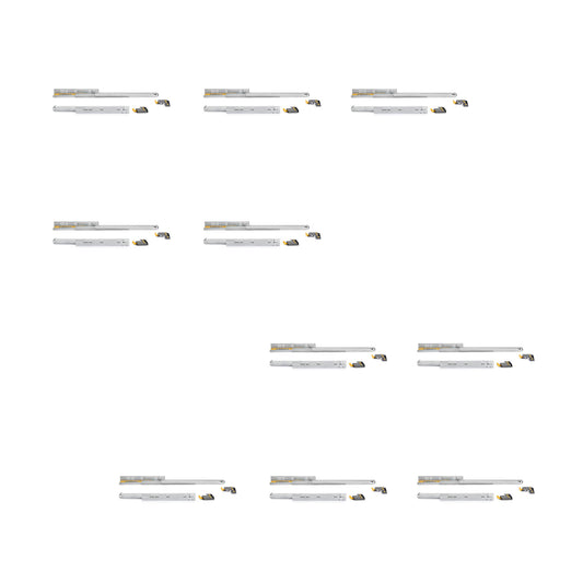 Emuca Lotto di 10 set di guide a scomparsa Silver, estrazione totale, con chiusura soft e aggancio, profondità 490 mm, Acciaio, Zincato bianco