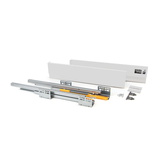 Emuca Cassetto esterno Concept 30kg, altezza 105mm, profondità 350mm, Acciaio, Verniciato bianco