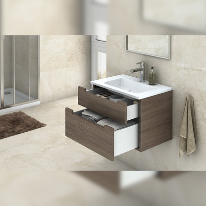 Emuca Cassetto esterno Concept 30kg, altezza 185mm, profondità 450mm, Acciaio, Verniciato bianco