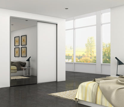 Sistema scorrevole per armadio 2 ante a scorrimento inferiore Placard con profili Wave e chiusura soft