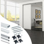 Emuca Kit di ferramenta per armadio a 2 porte scorrevoli e chiusura ammortizzata Placard 81, profilo Wave, spessore 16 mm, pannelli non inclusi, Anodizzato opaco