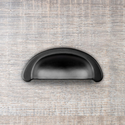 Emuca Maniglia per mobili Alberic, L77mm, interasse 64mm, Zama, Verniciato nero