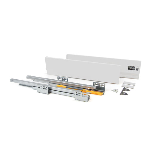 Emuca Cassetto esterno Concept 30kg, altezza 138mm, profondità 400mm, Acciaio, Verniciato bianco