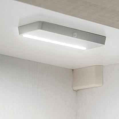 Emuca Luce LED Kraz ricaricabile via USB con sensore di movimento, Luce Bianco naturale 4.000K, Tecnoplastica, Grigio metallizzato