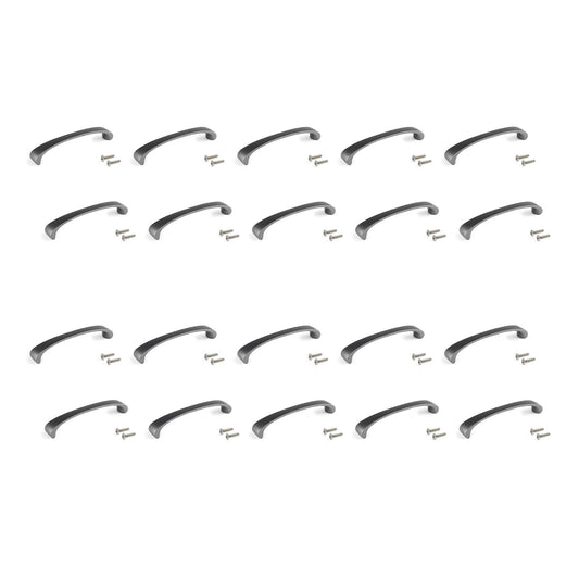 Emuca Lotto di 20 maniglie per mobili Kyoto, L142mm, interasse 128mm, Zama, Titanio