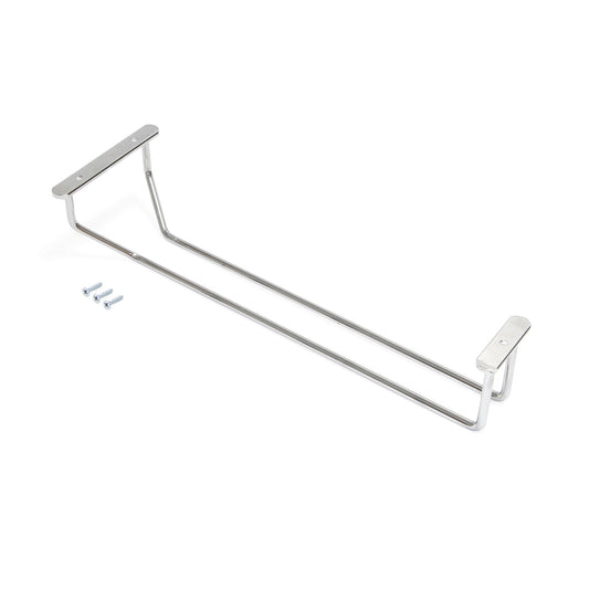Emuca Portabicchieri per mobili Supra a 1 linea, lunghezza 340 mm, Acciaio, Cromato lucido