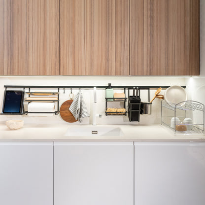 Emuca Titane Portacoltelli da cucina, Acciaio e Tecnoplastica, Grigio Antracite