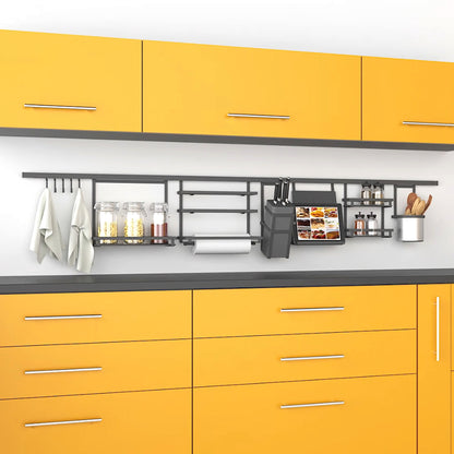 Emuca Appendiabiti per cucina Titane, lunghezza 1,1 m, Alluminio e Zama, Grigio antracite