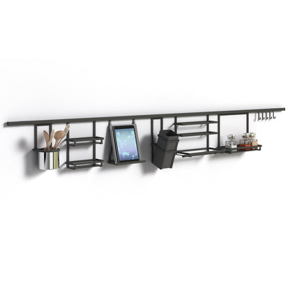 Emuca Appendiabiti per cucina Titane, lunghezza 1,1 m, Alluminio e Zama, Grigio antracite