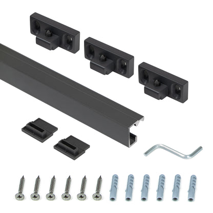 Emuca Appendiabiti per cucina Titane, lunghezza 1,1 m, Alluminio e Zama, Grigio antracite