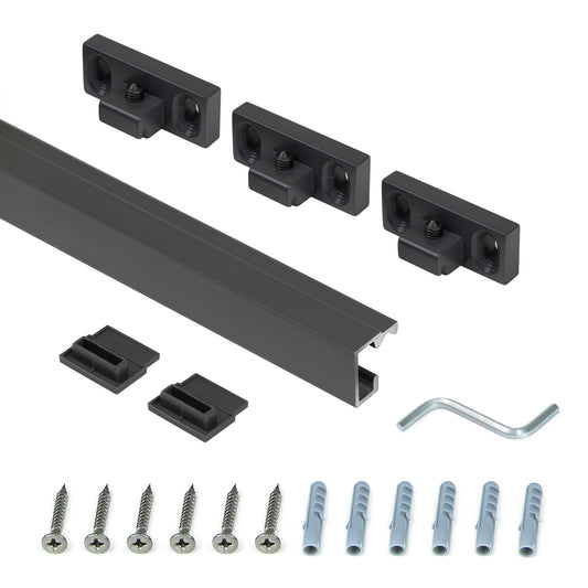 Emuca Appendiabiti per cucina Titane, lunghezza 1,1 m, Alluminio e Zama, Grigio antracite