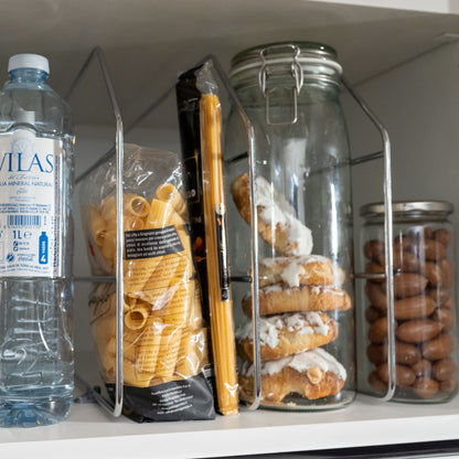 Emuca Kit di 4 separatori per armadi e pensili della cucina., Cromato brillo, Acciaio.
