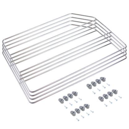 Emuca Kit di 4 separatori per armadi e pensili della cucina., Cromato brillo, Acciaio.