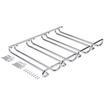 Emuca Portabicchieri per mobili a 4 linee, lunghezza 280 mm, Acciaio, Cromato lucido