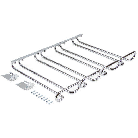 Emuca Portabicchieri per mobili a 4 linee, lunghezza 280 mm, Acciaio, Cromato lucido