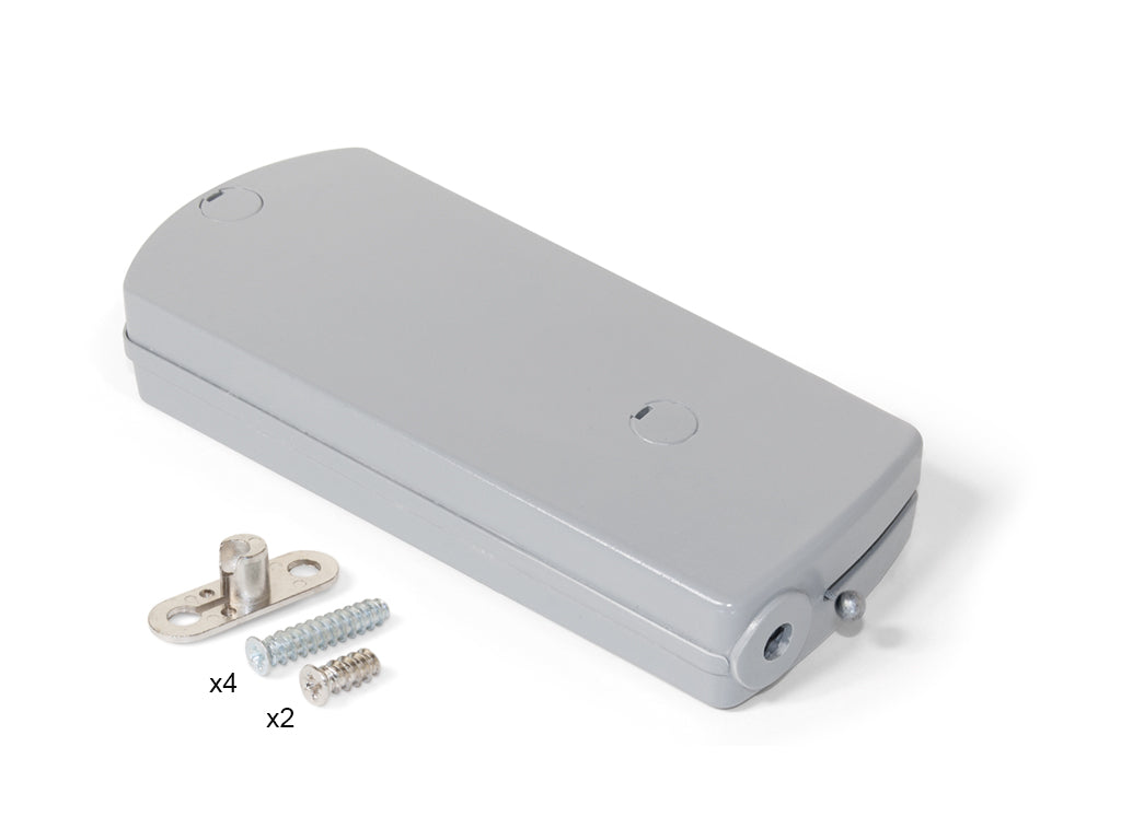 Emuca Microwinch Meccanismo a porta incernierata, 4 kg, Acciaio e Tecnoplastica, Grigia