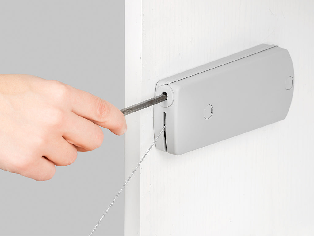 Emuca Microwinch Meccanismo a porta incernierata, 6 kg, Acciaio e Tecnoplastica, Grigia