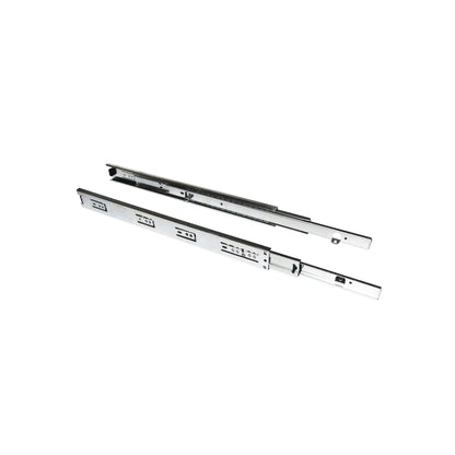 Emuca Set di guide a sfere per cassetti con estrazione totale, altezza 45 mm, lunghezza 450 mm, Acciaio, Zincato bianco