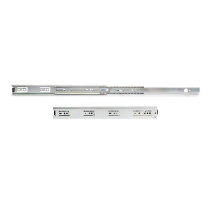 Emuca Set di guide a sfere per cassetti con estrazione totale, altezza 45 mm, lunghezza 500 mm, Acciaio, Zincato bianco