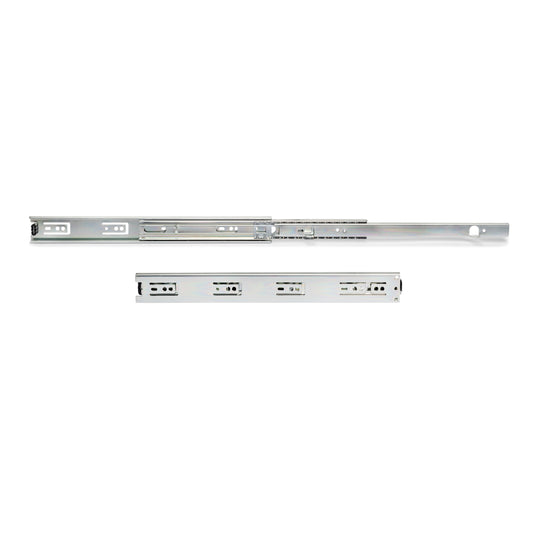 Emuca Set di guide a sfere per cassetti con estrazione totale, altezza 45 mm, lunghezza 500 mm, Acciaio, Zincato bianco