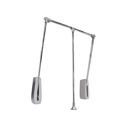 Emuca Appendiabiti da parete Hang, larghezza regolabile 600-830 mm, Acciaio e Tecnoplastica, Cromato lucido