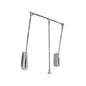 Emuca Appendiabiti da parete Hang, larghezza regolabile 600-830 mm, Acciaio e Tecnoplastica, Cromato lucido