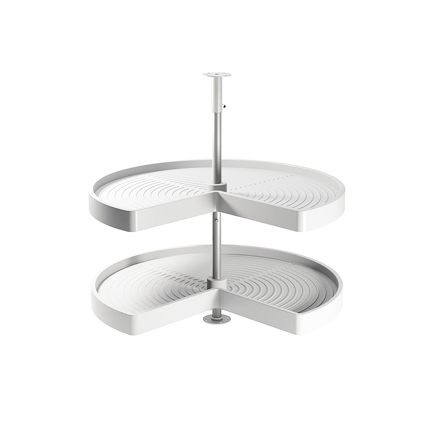 Emuca Set di piatti girevoli 3/4 Shelvo, per modulo da 800 mm, Tecnoplastica e Alluminio, Bianca