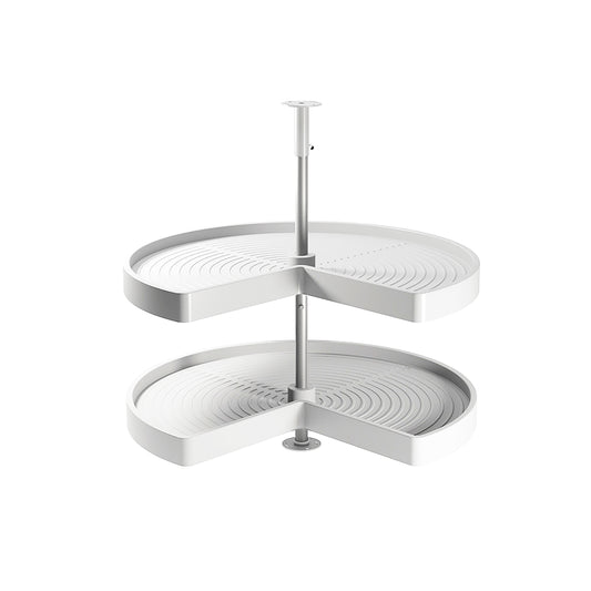Emuca Set di piatti girevoli 3/4 Shelvo, per modulo da 800 mm, Tecnoplastica e Alluminio, Bianca