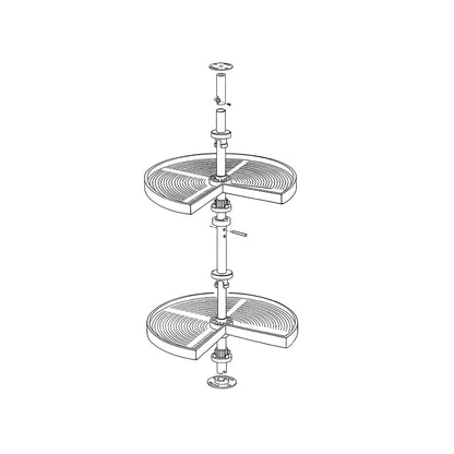 Emuca Set di piatti girevoli 3/4 Shelvo, per modulo da 900 mm, Tecnoplastica e Alluminio, Bianca
