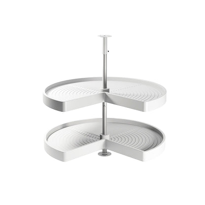 Emuca Set di piatti girevoli 3/4 Shelvo, per modulo da 900 mm, Tecnoplastica e Alluminio, Bianca
