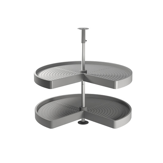 Emuca Set di piatti girevoli 3/4 Shelvo, per modulo da 900 mm, Tecnoplastica e Alluminio, Grigia