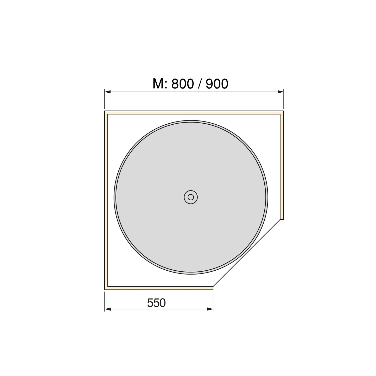 Emuca Set di piatti circolari da cucina Shelvo, per modulo da 800 mm, Tecnoplastica e Alluminio, Bianca