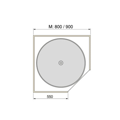 Emuca Set di piatti circolari da cucina Shelvo, per modulo da 800 mm, Tecnoplastica e Alluminio, Bianca