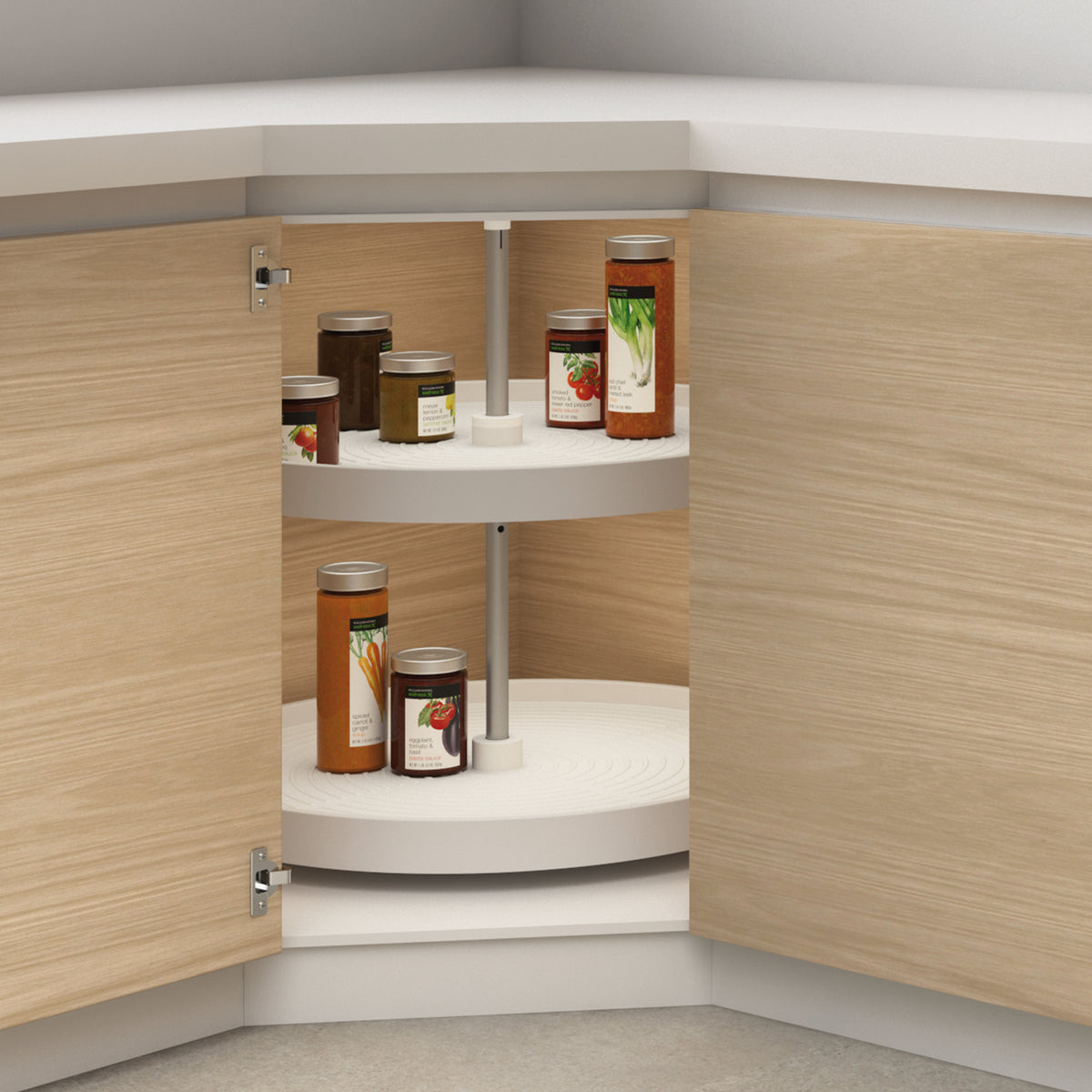 Coppia di cestelli circolari Shelvo per mobili da cucina