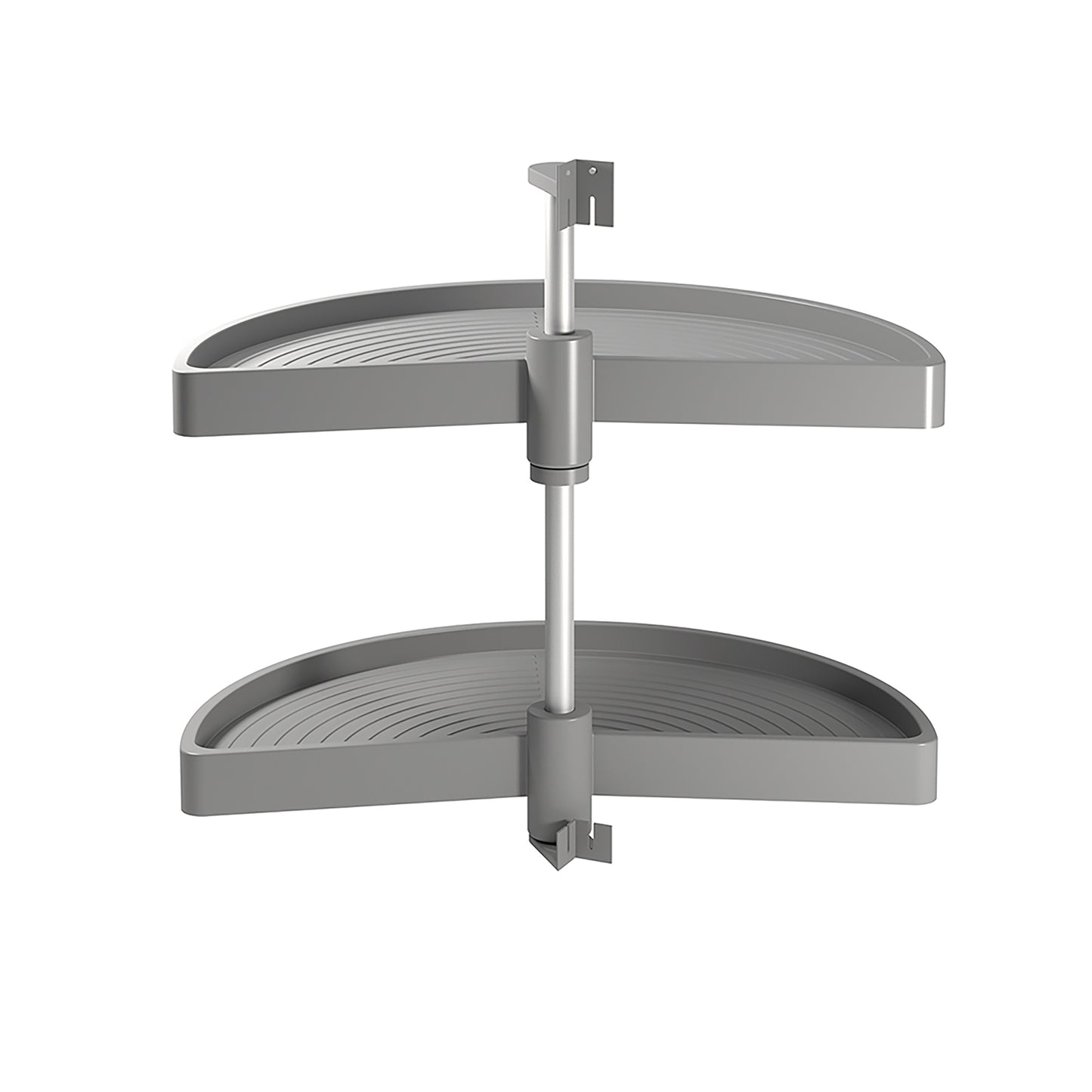 Emuca Set di piatti girevoli Shelvo a 1/2 luna, per modulo da 800 mm, Tecnoplastica e Alluminio, Grigia