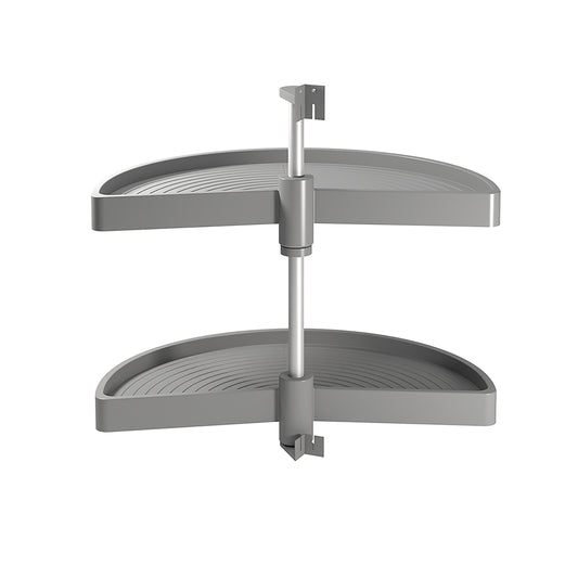 Emuca Set di piatti girevoli Shelvo a 1/2 luna, per modulo da 800 mm, Tecnoplastica e Alluminio, Grigia