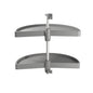 Emuca Set di piatti girevoli Shelvo a 1/2 luna, per modulo da 800 mm, Tecnoplastica e Alluminio, Grigia