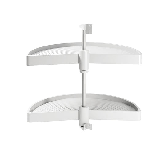Emuca Set di piatti girevoli Shelvo a 1/2 luna, per modulo da 900 mm, Tecnoplastica e Alluminio, Bianca