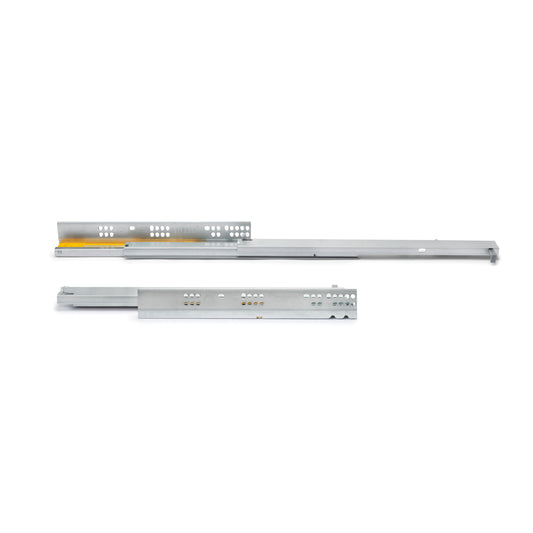 Emuca Set di guide per cassetti a scomparsa Silver, estrazione totale, chiusura soft, profondità 250 mm, Acciaio, Zincato bianco