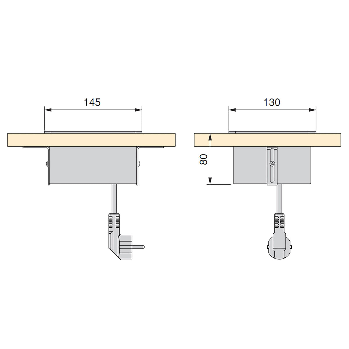 Multipresa Atom 14 per scrivania (130x115mm)
