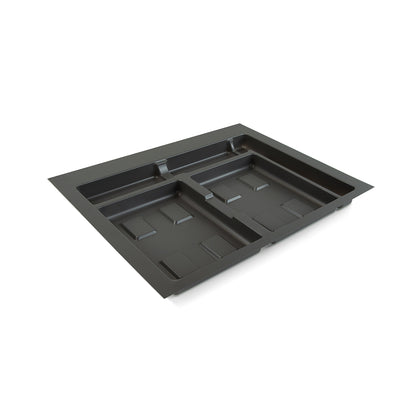 Emuca Base per cassetto da cucina Recycle, 2 scomparti, modulo 600 mm, Grigio antracite Tecnoplastica