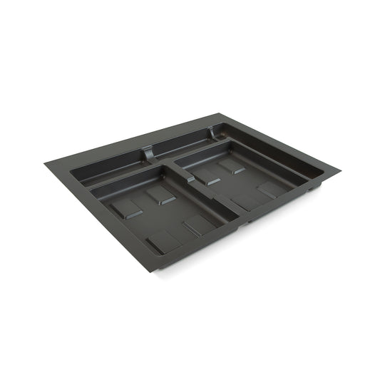 Emuca Base per cassetto da cucina Recycle, 2 scomparti, modulo 600 mm, Grigio antracite Tecnoplastica