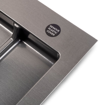 Emuca Base per contenitori per cassetti da cucina Recycle, 2 scomparti, modulo 700 mm, Grigio antracite Tecnoplastica