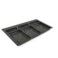 Emuca Base per contenitori per cassetti da cucina Recycle, 3 scomparti, modulo 800 mm, Grigio antracite Tecnoplastica