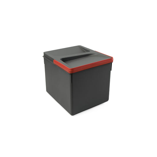 Emuca Contenitore per la raccolta differenziata Recycle Altezza Recycle 216 mm, 1x12 lt, Grigio antracite Tecnoplastica